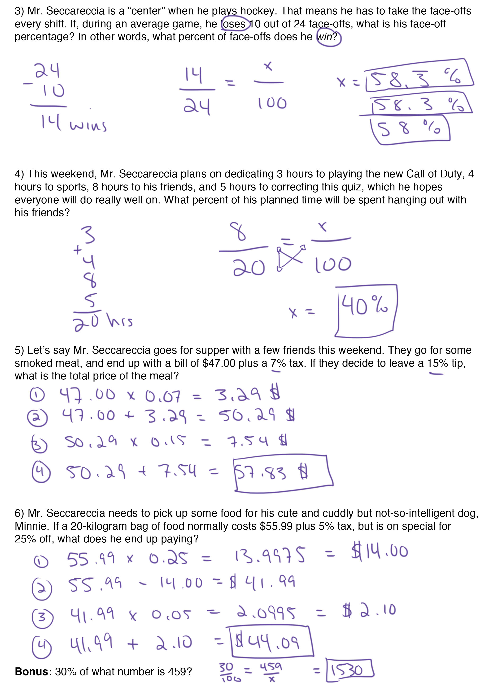 Percent Word Problems Worksheets With Answers - how to solve percent